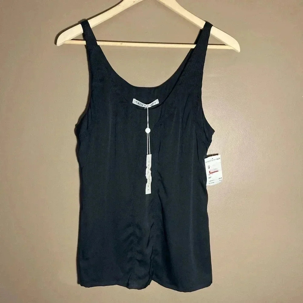 NWOT Trina Turk black silk top